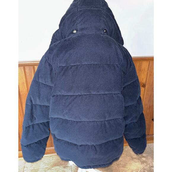 Polo Ralph Lauren Mens Vintage Corduroy Down Jacket Water Resistant Navy L - Picture 3 of 16